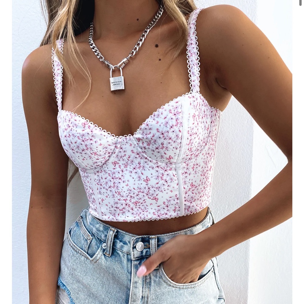 White Fox Weekend Love Bustier Pink Butterfly